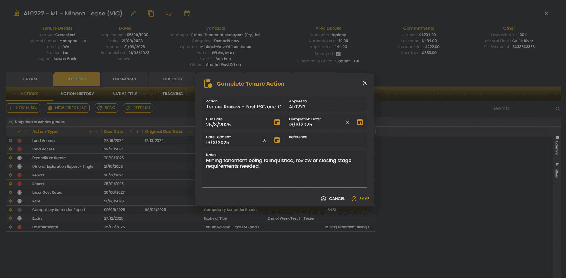 leasectrl2 screenshot compliance tenure action