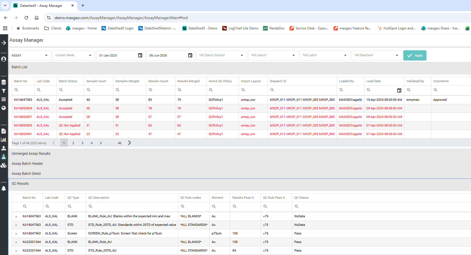 datashed assay manager summary